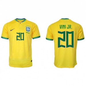 Brazilië Vinicius Junior #20 Thuis tenue Mensen WK 2022 Korte Mouw