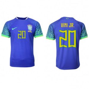 Brazilië Vinicius Junior #20 Uit tenue Mensen WK 2022 Korte Mouw