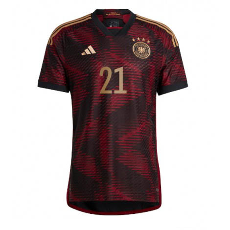 Duitsland Ilkay Gundogan #21 Uit tenue Mensen WK 2022 Korte Mouw-1