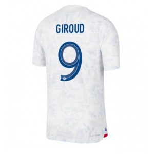 Frankrijk Olivier Giroud #9 Uit tenue Mensen WK 2022 Korte Mouw