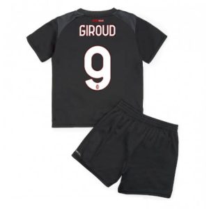 Kids AC Milan Olivier Giroud #9 Thuis tenue 2022-23 Korte Mouw (+ Korte broeken)