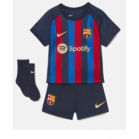 Kids Barcelona Ferran Torres #11 Thuis tenue 2022-23 Korte Mouw (+ Korte broeken)-1