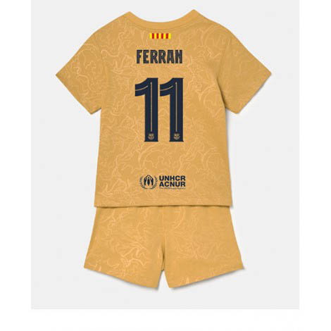 Kids Barcelona Ferran Torres #11 Uit tenue 2022-23 Korte Mouw (+ Korte broeken)