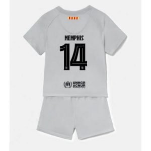 Kids Barcelona Memphis Depay #14 Derde tenue 2022-23 Korte Mouw (+ Korte broeken)
