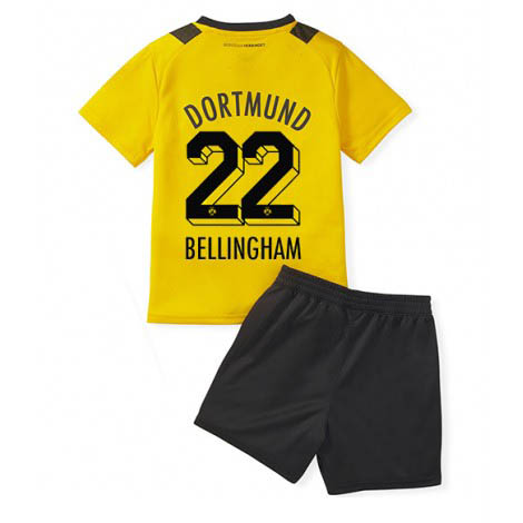 Kids Borussia Dortmund Jude Bellingham #22 Thuis tenue 2022-23 Korte Mouw (+ Korte broeken)