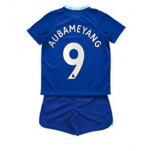 Kids Chelsea Aubameyang #9 Thuis tenue 2022-23 Korte Mouw (+ Korte broeken)