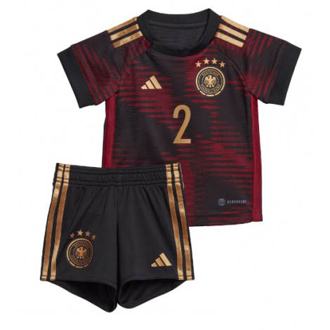 Kids Duitsland Antonio Rudiger #2 Uit tenue WK 2022 Korte Mouw (+ Korte broeken)-1