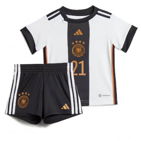 Kids Duitsland Ilkay Gundogan #21 Thuis tenue WK 2022 Korte Mouw (+ Korte broeken)-1