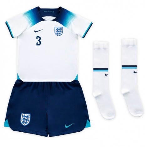 Kids Engeland Luke Shaw #3 Thuis tenue WK 2022 Korte Mouw (+ Korte broeken)-1