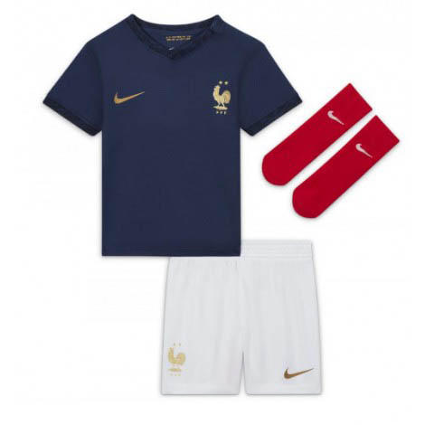 Kids Frankrijk Olivier Giroud #9 Thuis tenue WK 2022 Korte Mouw (+ Korte broeken)-1