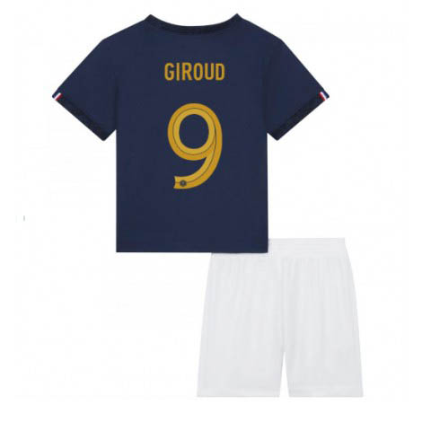 Kids Frankrijk Olivier Giroud #9 Thuis tenue WK 2022 Korte Mouw (+ Korte broeken)