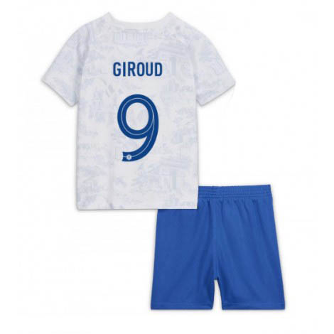 Kids Frankrijk Olivier Giroud #9 Uit tenue WK 2022 Korte Mouw (+ Korte broeken)