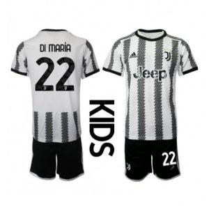 Kids Juventus Angel Di Maria #22 Thuis tenue 2022-23 Korte Mouw (+ Korte broeken)