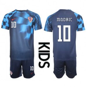 Kids Kroatië Luka Modric #10 Uit tenue WK 2022 Korte Mouw (+ Korte broeken)