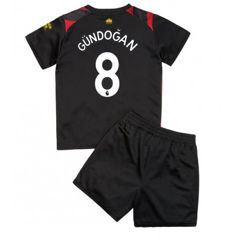Kids Manchester City Ilkay Gundogan #8 Uit tenue 2022-23 Korte Mouw (+ Korte broeken)