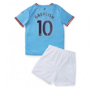 Kids Manchester City Jack Grealish #10 Thuis tenue 2022-23 Korte Mouw (+ Korte broeken)