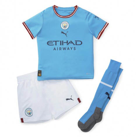 Kids Manchester City Phil Foden #47 Thuis tenue 2022-23 Korte Mouw (+ Korte broeken)-1
