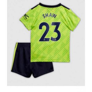 Kids Manchester United Luke Shaw #23 Derde tenue 2022-23 Korte Mouw (+ Korte broeken)