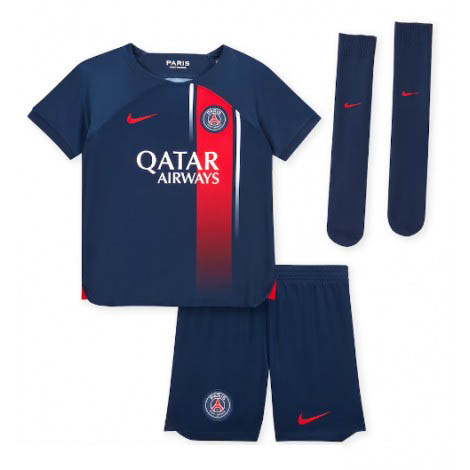 Kids Paris Saint-Germain Kylian Mbappe #7 Thuis tenue 2023-24 Korte Mouw (+ Korte broeken)-1