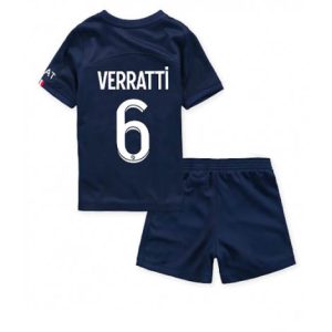 Kids Paris Saint-Germain Marco Verratti #6 Thuis tenue 2022-23 Korte Mouw (+ Korte broeken)