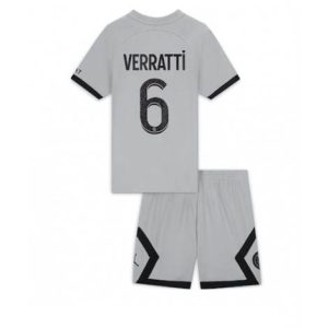 Kids Paris Saint-Germain Marco Verratti #6 Uit tenue 2022-23 Korte Mouw (+ Korte broeken)