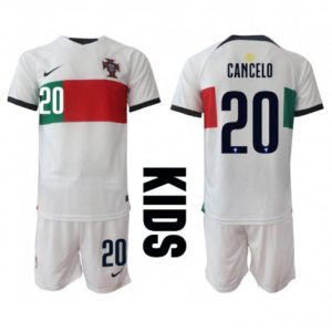 Kids Portugal Joao Cancelo #20 Uit tenue WK 2022 Korte Mouw (+ Korte broeken)