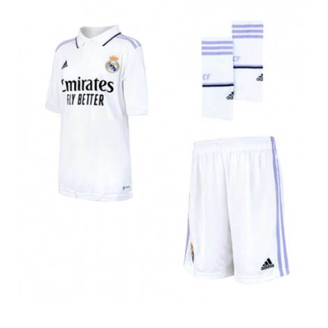 Kids Real Madrid David Alaba #4 Thuis tenue 2022-23 Korte Mouw (+ Korte broeken)-1