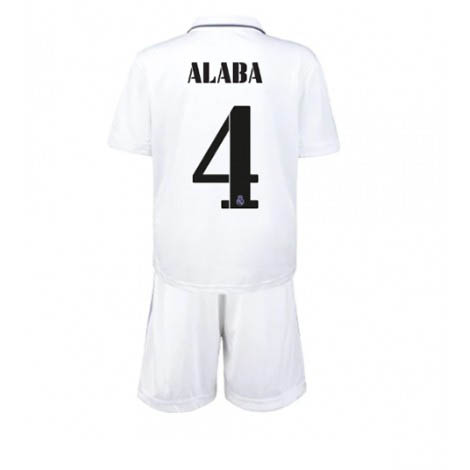 Kids Real Madrid David Alaba #4 Thuis tenue 2022-23 Korte Mouw (+ Korte broeken)