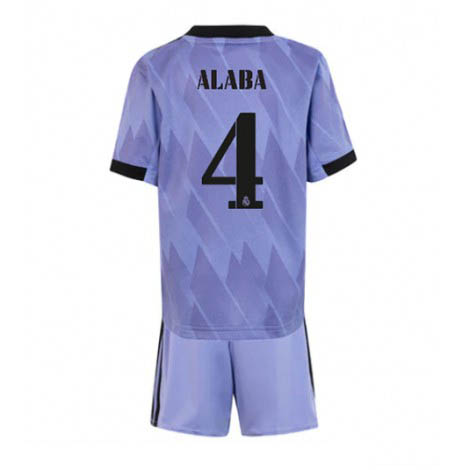 Kids Real Madrid David Alaba #4 Uit tenue 2022-23 Korte Mouw (+ Korte broeken)