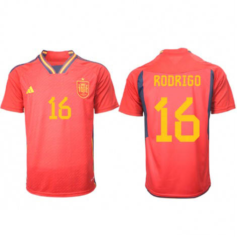 Spanje Rodri Hernandez #16 Thuis tenue Mensen WK 2022 Korte Mouw