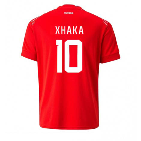 Zwitserland Granit Xhaka #10 Thuis tenue Mensen WK 2022 Korte Mouw