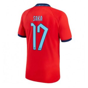Engeland Bukayo Saka #17 Uit tenue Mensen WK 2022 Korte Mouw
