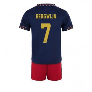 Kids Ajax Steven Bergwijn #7 Uit tenue 2022-23 Korte Mouw (+ Korte broeken)