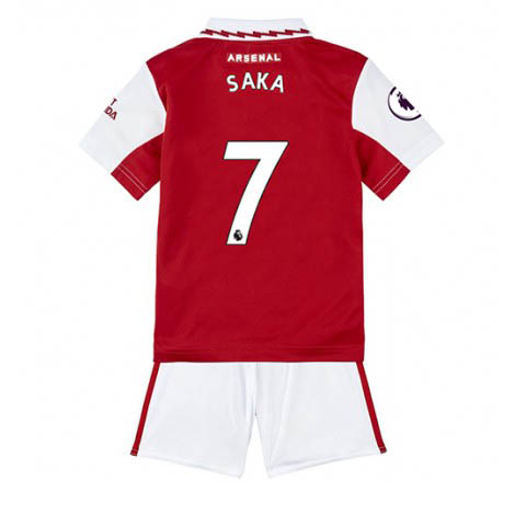 Kids Arsenal Bukayo Saka #7 Thuis tenue 2022-23 Korte Mouw (+ Korte broeken)