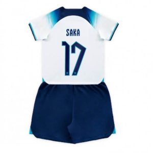 Kids Engeland Bukayo Saka #17 Thuis tenue WK 2022 Korte Mouw (+ Korte broeken)