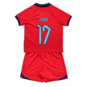 Kids Engeland Bukayo Saka #17 Uit tenue WK 2022 Korte Mouw (+ Korte broeken)