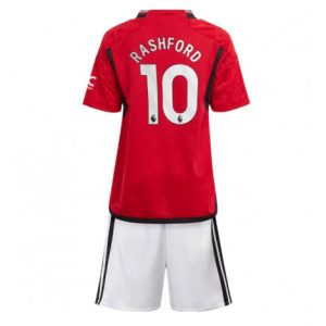 Kids Manchester United Marcus Rashford #10 Thuis tenue 2023-24 Korte Mouw (+ Korte broeken)