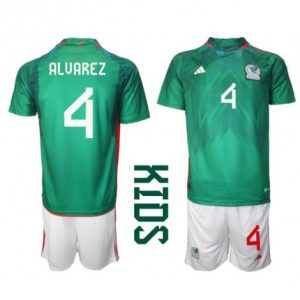 Kids Mexico Edson Alvarez #4 Thuis tenue WK 2022 Korte Mouw (+ Korte broeken)