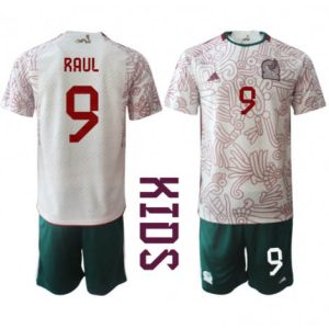 Kids Mexico Raul Jimenez #9 Uit tenue WK 2022 Korte Mouw (+ Korte broeken)