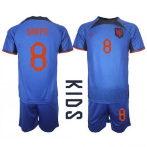 Kids Nederland Cody Gakpo #8 Uit tenue WK 2022 Korte Mouw (+ Korte broeken)