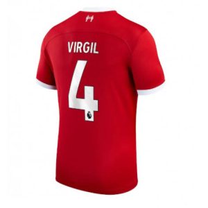 Liverpool Virgil van Dijk #4 Thuis tenue Mensen 2023-24 Korte Mouw