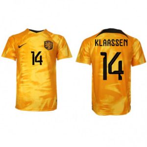 Nederland Davy Klaassen #14 Thuis tenue Mensen WK 2022 Korte Mouw