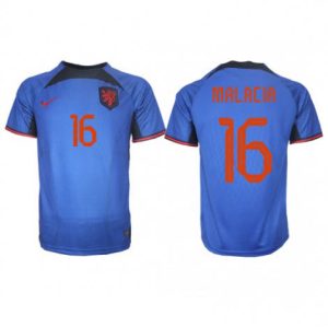 Nederland Tyrell Malacia #16 Uit tenue Mensen WK 2022 Korte Mouw