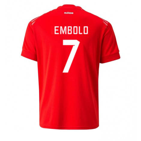 Zwitserland Breel Embolo #7 Thuis tenue Mensen WK 2022 Korte Mouw