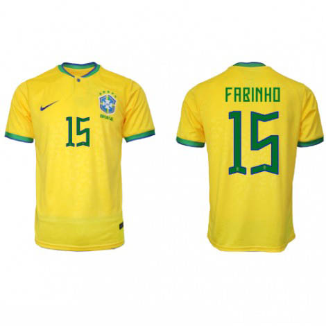 Brazilië Fabinho #15 Thuis tenue Mensen WK 2022 Korte Mouw