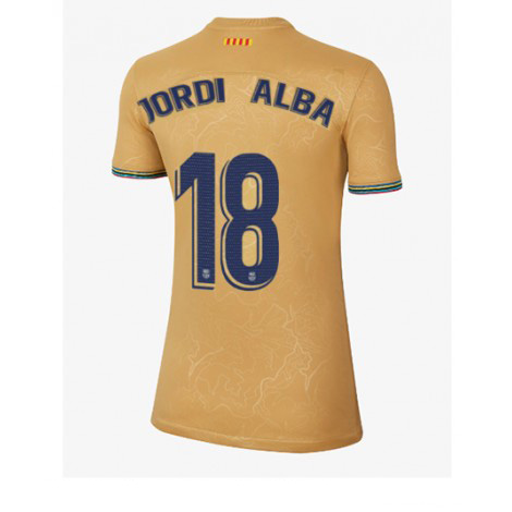 Dames Barcelona Jordi Alba #18 Uit tenue 2022-23 Korte Mouw