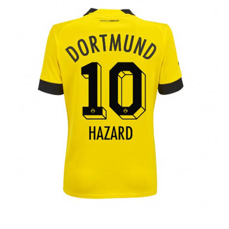 Dames Borussia Dortmund Thorgan Hazard #10 Thuis tenue 2022-23 Korte Mouw
