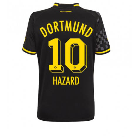 Dames Borussia Dortmund Thorgan Hazard #10 Uit tenue 2022-23 Korte Mouw