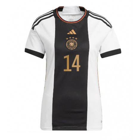 Dames Duitsland Jamal Musiala #14 Thuis tenue WK 2022 Korte Mouw-1