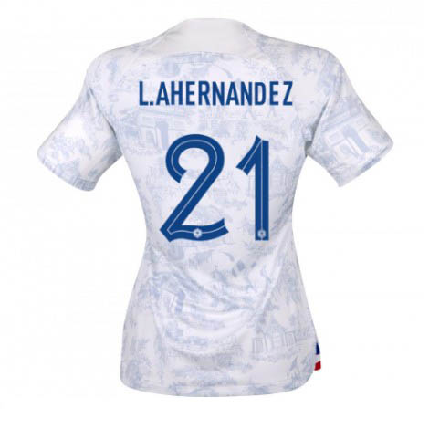 Dames Frankrijk Lucas Hernandez #21 Uit tenue WK 2022 Korte Mouw